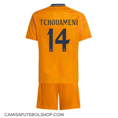 Camisa de time de futebol Real Madrid Aurelien Tchouameni #14 Replicas 2º Equipamento Infantil 2024-25 Manga Curta (+ Calças curtas)